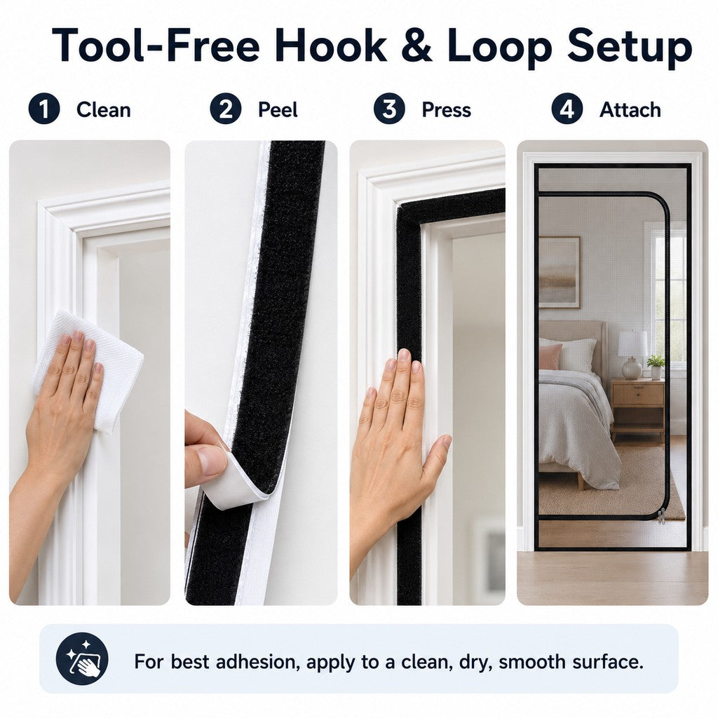 Zippered Pet Mesh Door Barrier for Bedrooms & Home Offices