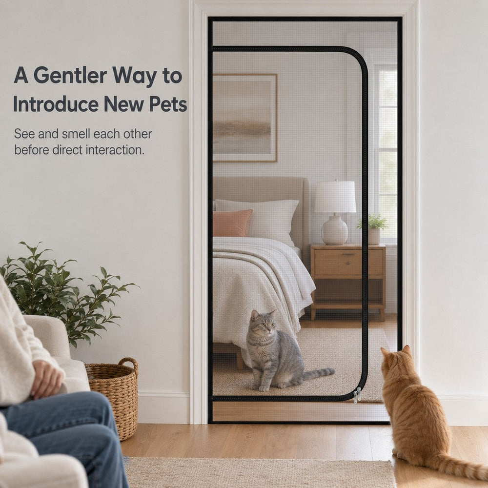 Zippered Pet Mesh Door Barrier for Bedrooms & Home Offices